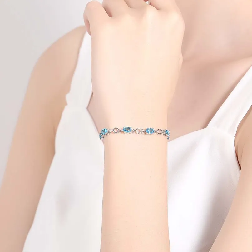 Ocean Heart Bracelet Blue Crystal