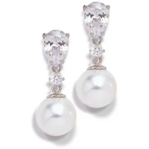 Olympia Cubic Zirconia and Pearl Earrings