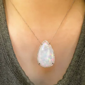 One of a Kind Pear Shape Opal Necklace