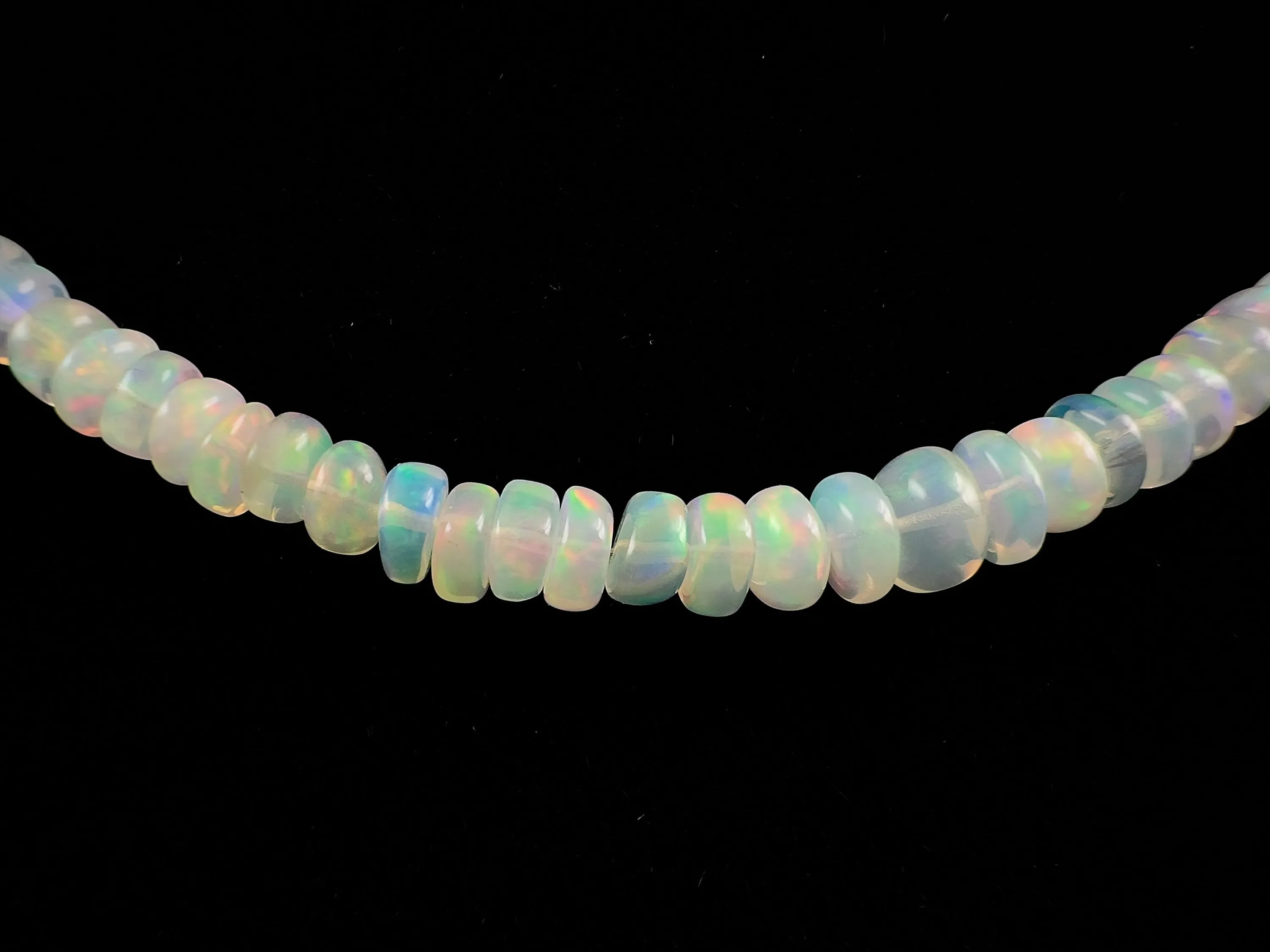 Opal Necklace - Genuine Opal Beaded Crystal Necklace from Ethiopia, 54057