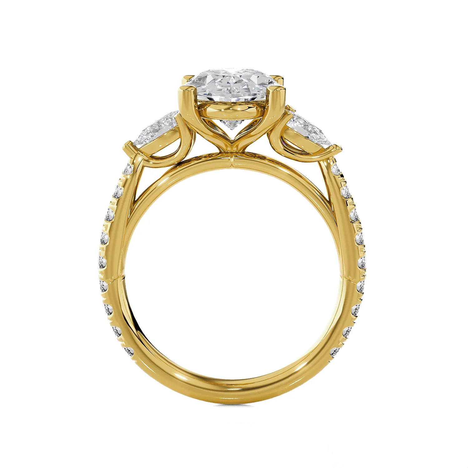 Oval with Pear-Shaped 3 Stone Lab Grown Diamond Ring