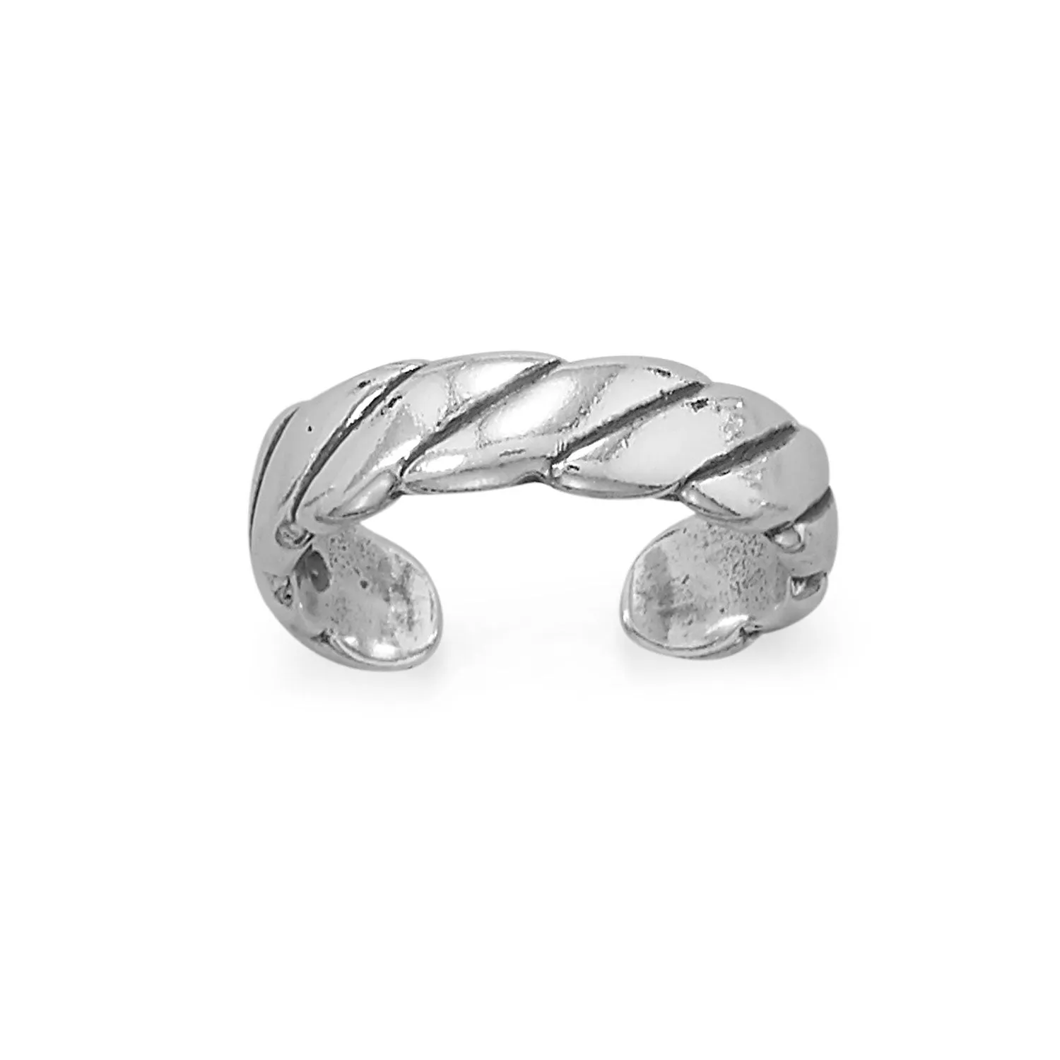 Oxidized Twisted Rope Design Toe Ring