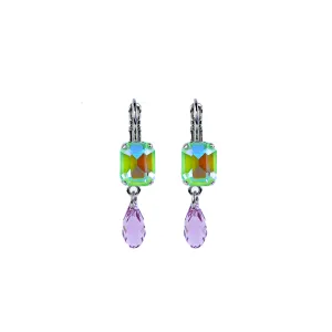 Petite Emerald Cut and Dangle Leverback Earring in "Matcha" *Preorder*