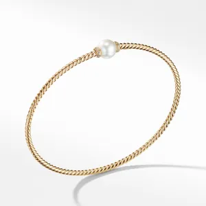 Petite Solari Station Bracelet with Cultured Pearl and Diamonds in 18K Gold