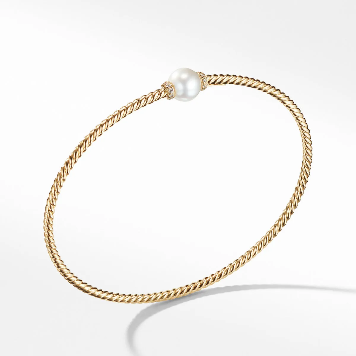 Petite Solari Station Bracelet with Cultured Pearl and Diamonds in 18K Gold