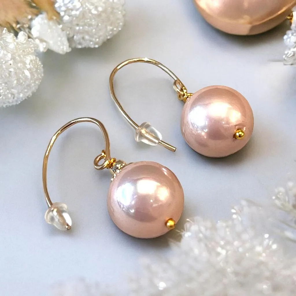 Pink Pearl Drop Earrings