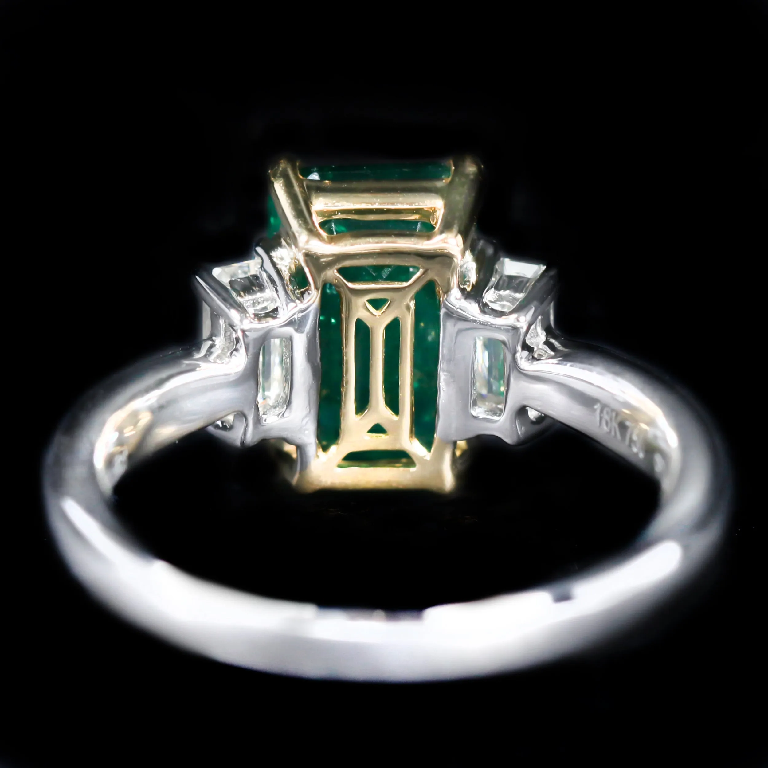 Platinum 2.43 Carat Emerald and Diamond Ring