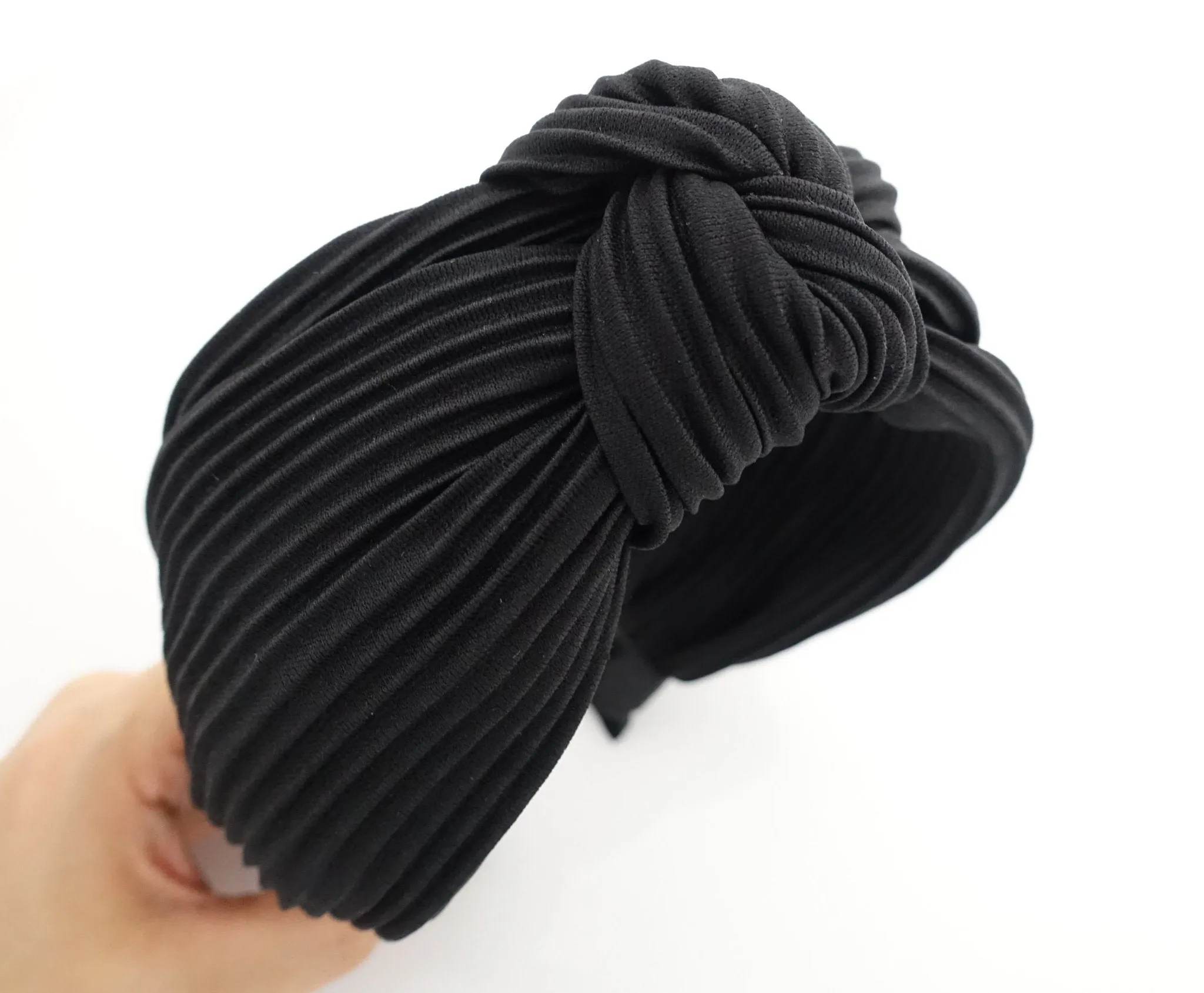 pleated headband double layered top knot hairband pleats hairband women hair accessory