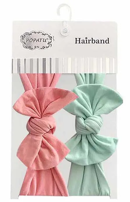 Popatu Baby Girls 2-Piece Elastic Headband Set