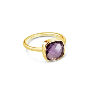 Purple Amethyst Cocktail Ring | Gold