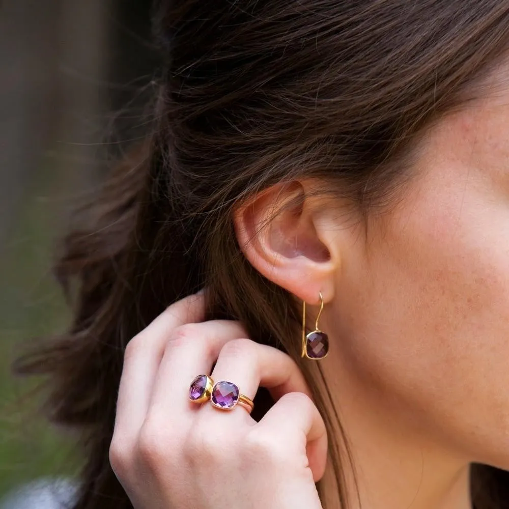 Purple Amethyst Cocktail Ring | Gold