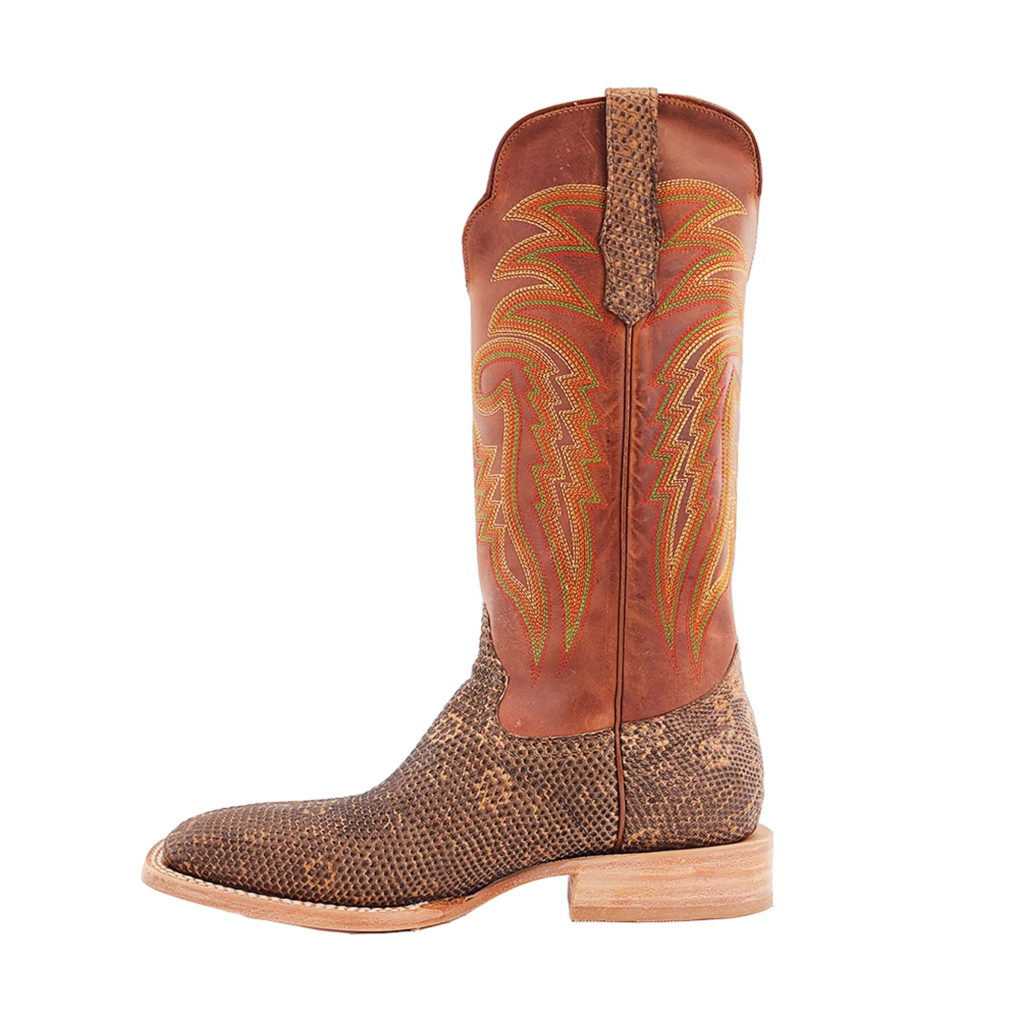 R. WATSON MEN'S COGNAC RING LIZARD WESTERN BOOT - RW7901-2