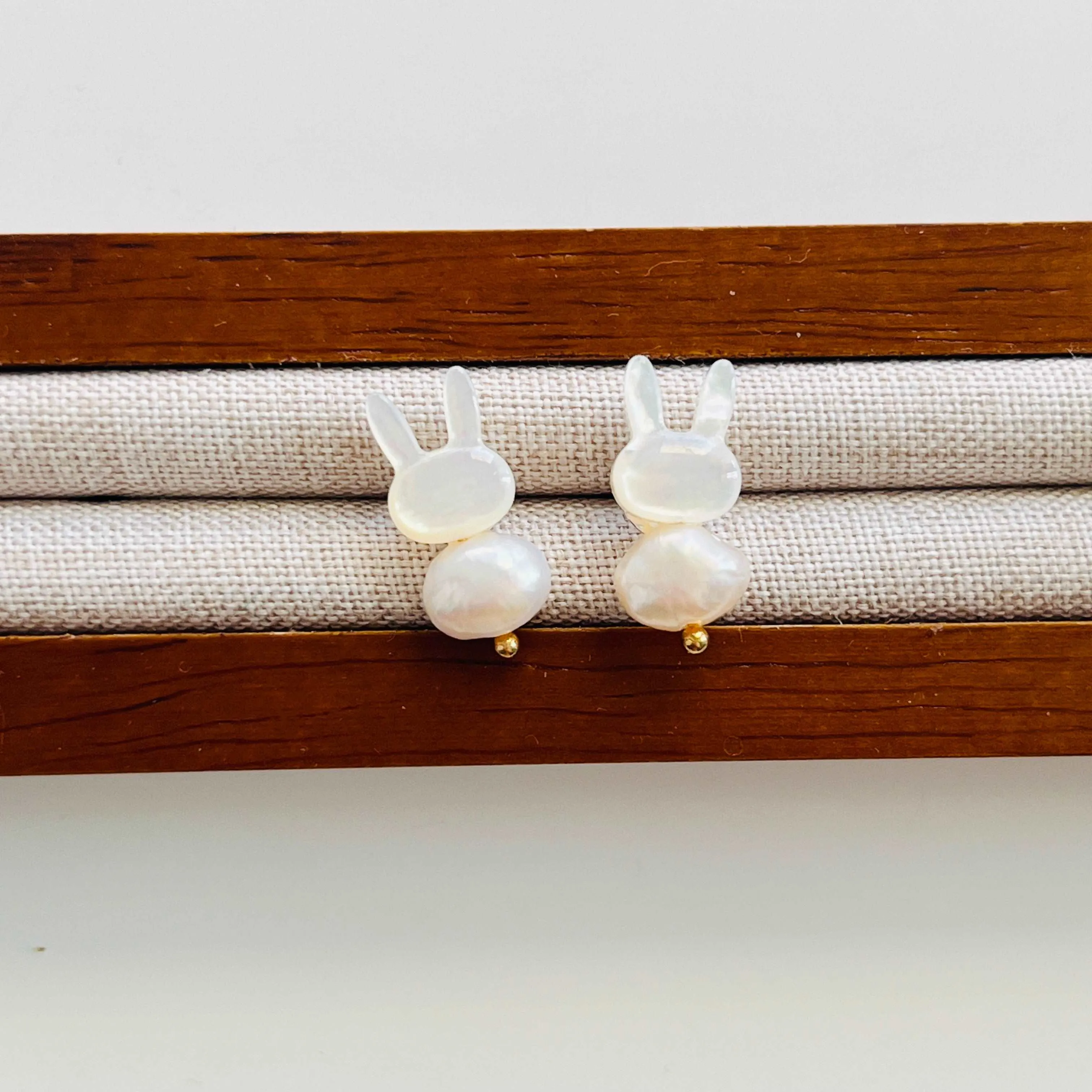 Rabbit Pearl Stud Earrings