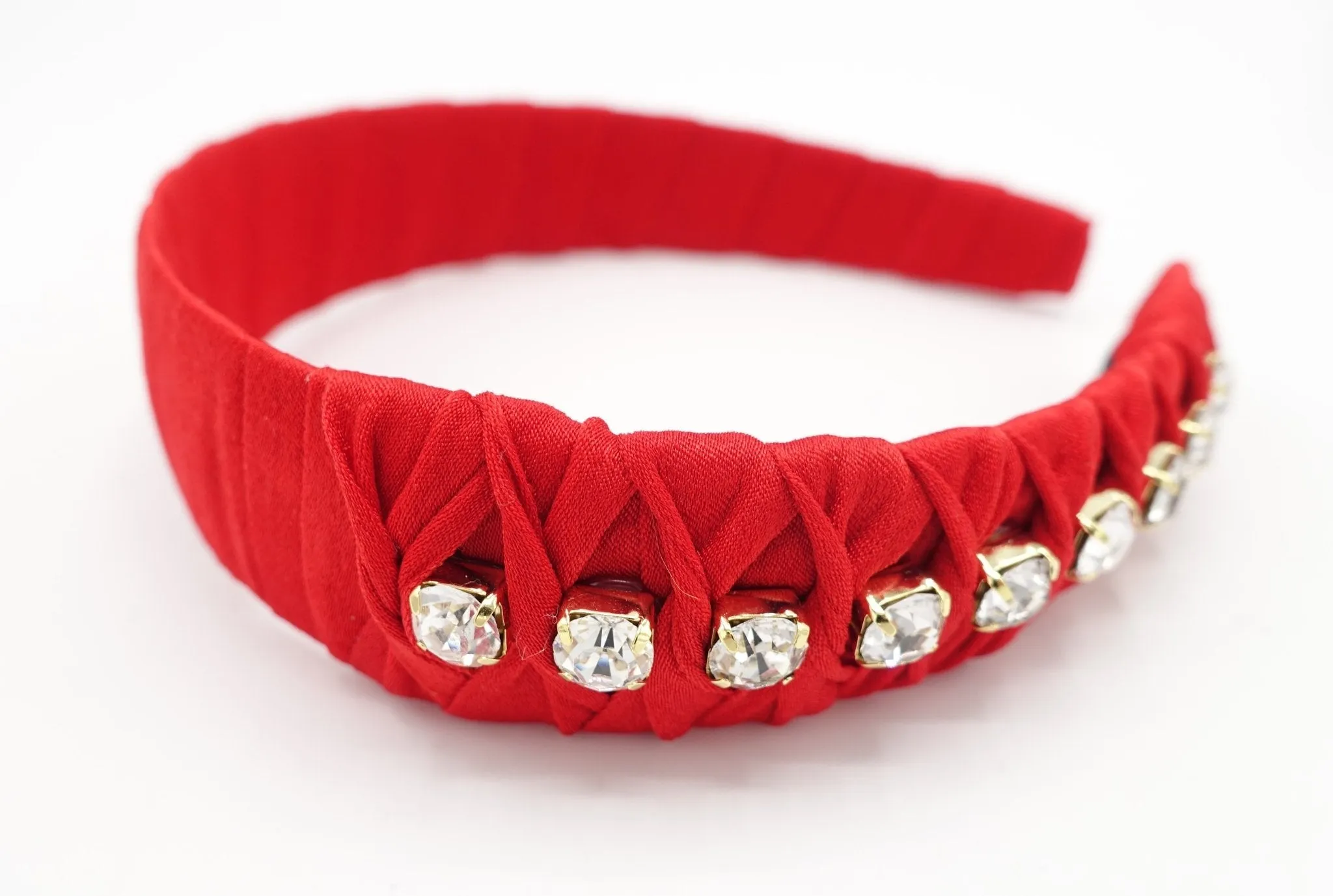 rhinestone embellished headband twist wrap hairband women hair accessory