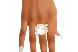 Ring Pearl Branch Cocktail Ring for Women