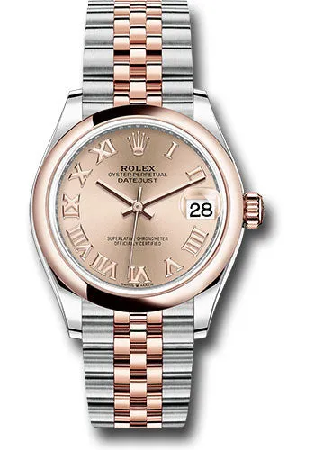 Rolex Everose Rolesor Datejust 31 Watch - Domed Bezel - RosŽ Roman Dial - Jubilee Bracelet - 278241 rsrj