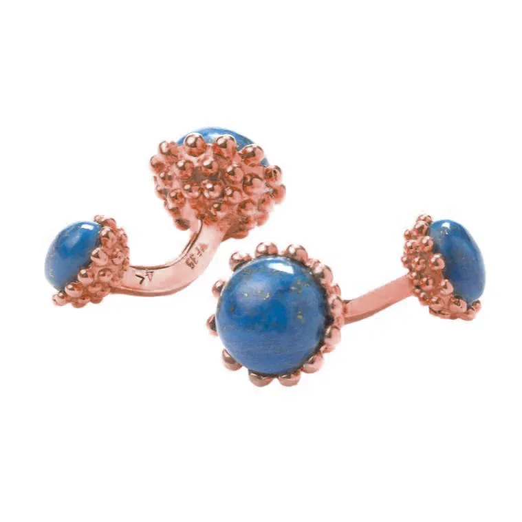 Rose Gold Lapis Lazuli Golden Acorn Cufflinks