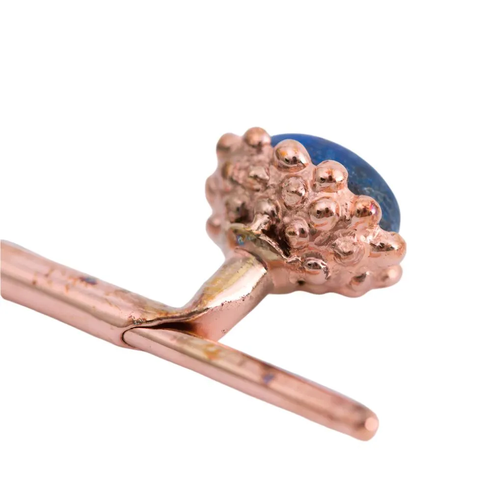 Rose Gold Lapis Lazuli Golden Acorn Cufflinks