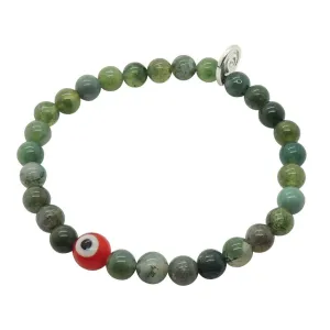 Round Multicolour Evil Eye Charm Gemstone Bracelet