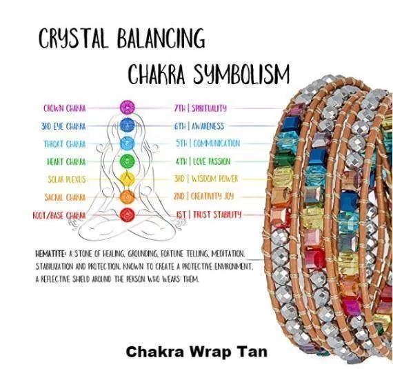 Sale! Chakra Handmade Leather Wrap Natural Stone Mix Bracelet