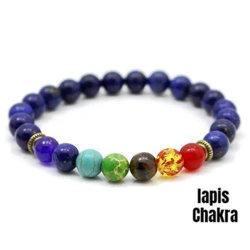 Sale! Chakra Handmade Leather Wrap Natural Stone Mix Bracelet