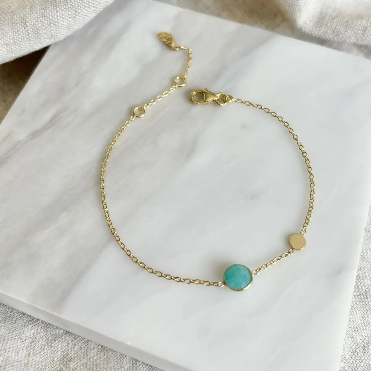 Salina Amazonite and Gold Disc Bracelet