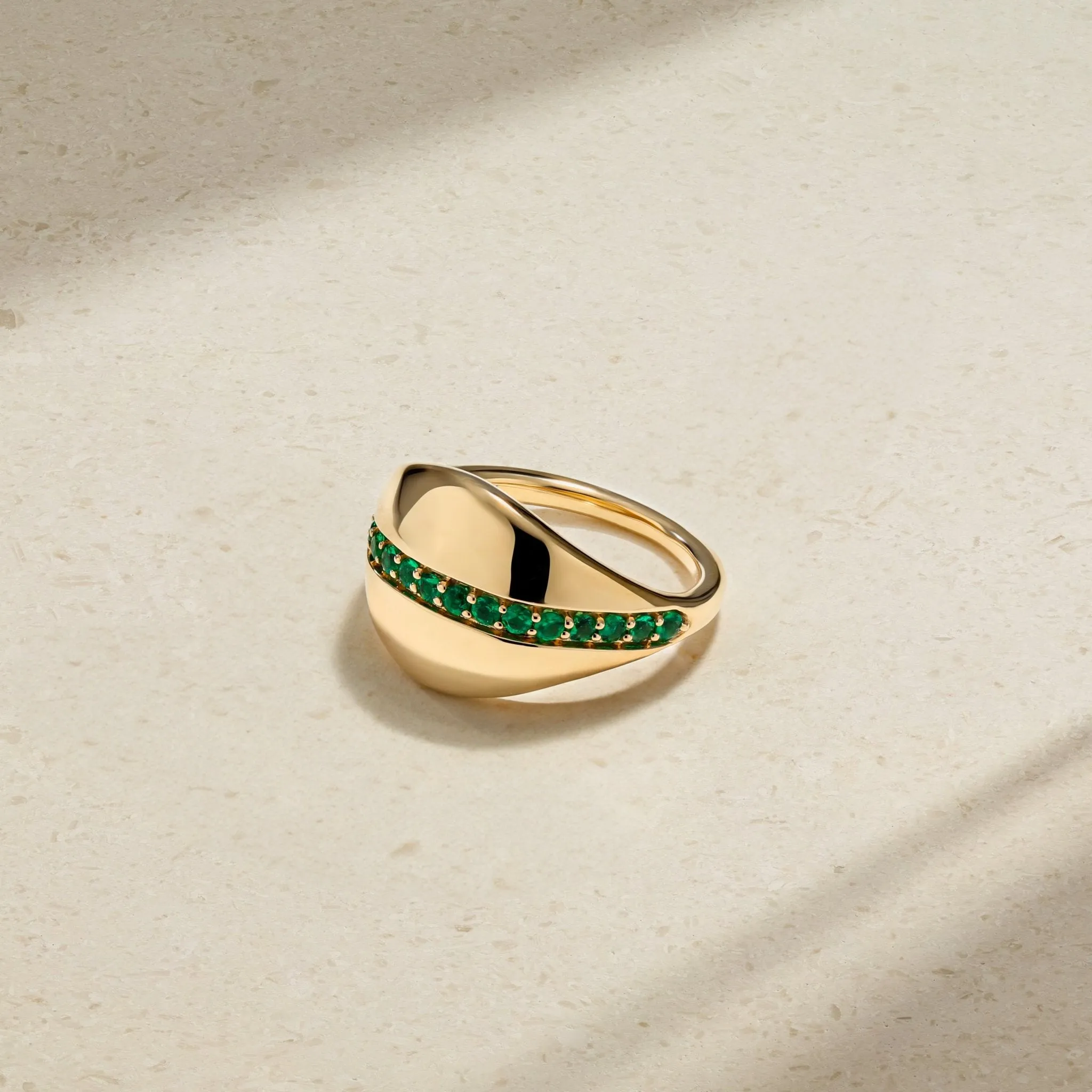 Saturn Emerald Ring