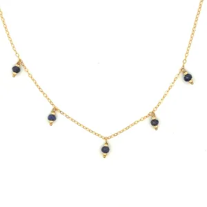 silk road - sapphire 5-charm necklace