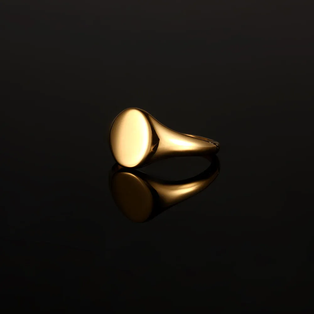 Smooth Signet Ring - Gold