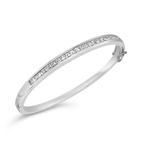 Square Diamond Bangle Bracelet