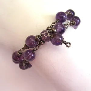 Sterling Silver Amethyst Bead Bracelet