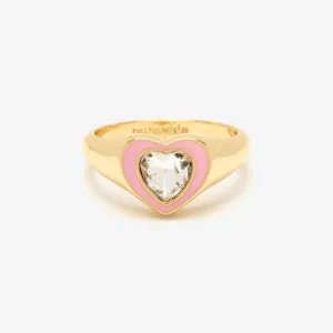 Stone & Enamel Heart Ring