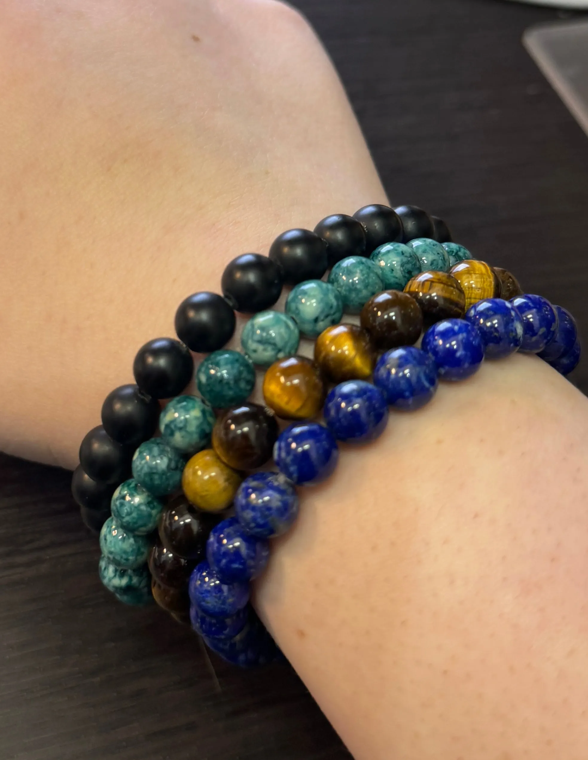 Stretchy Lapis Lazuli Beaded Bracelets