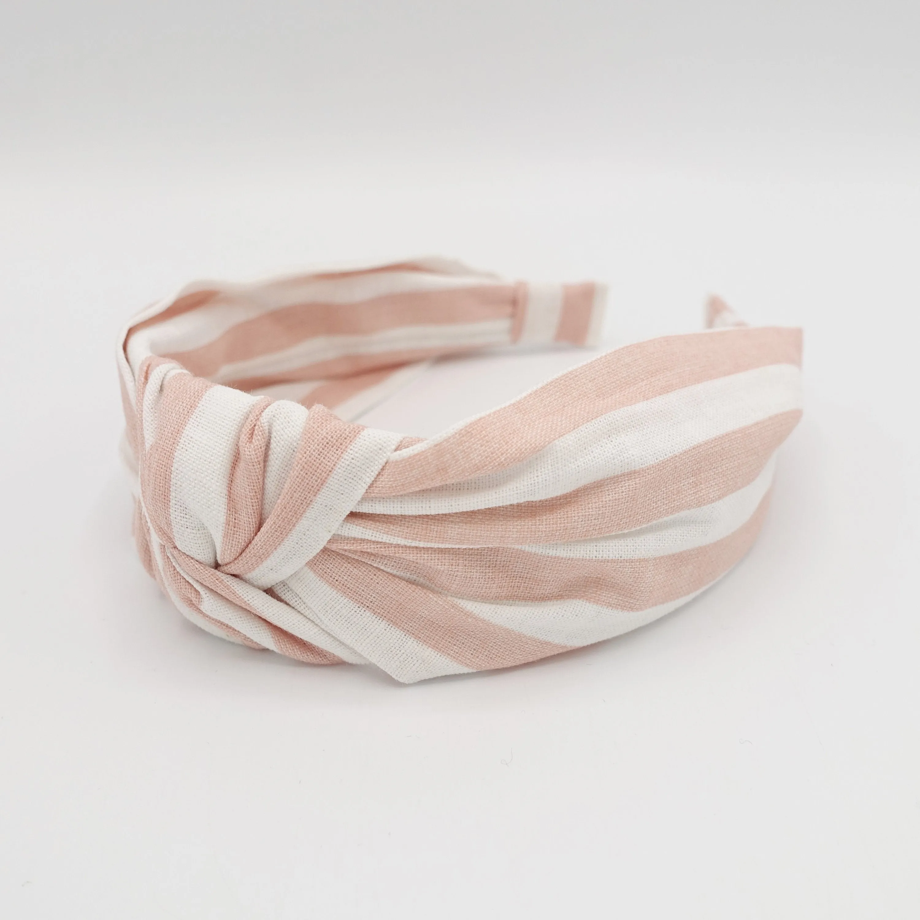 stripe headband linen blend knot hairband for women