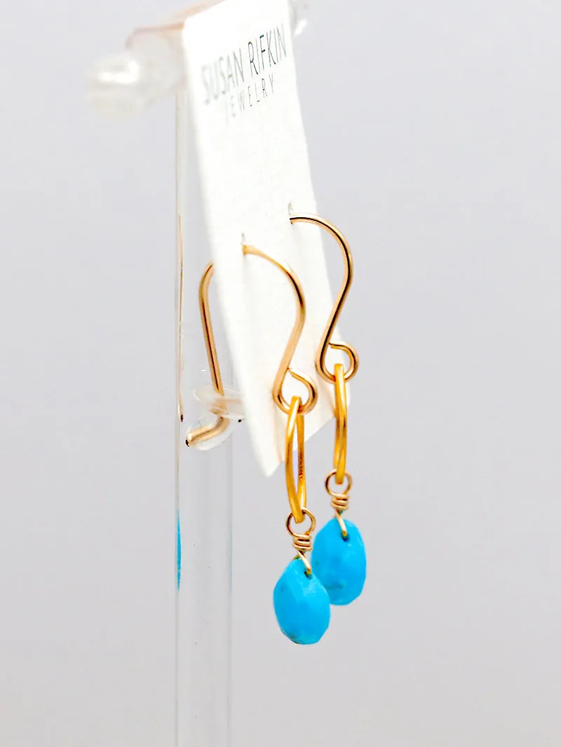 Susan Rifkin Turquoise Teardrop Earrings | 14k Gold Filled