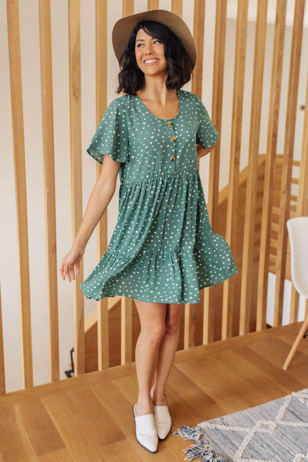 Sweet Dots Dress in Green