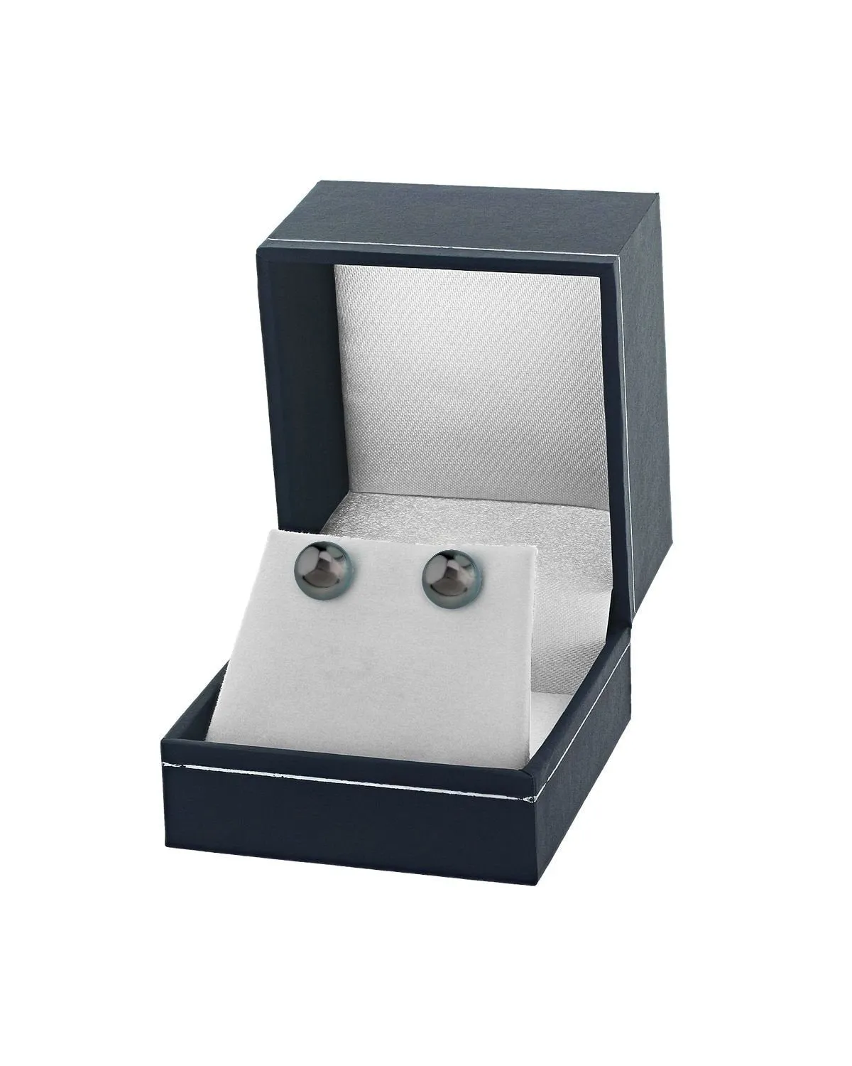 Tahitian Pearl Stud Earrings, AAA/AAAA Quality - Silver Overtone