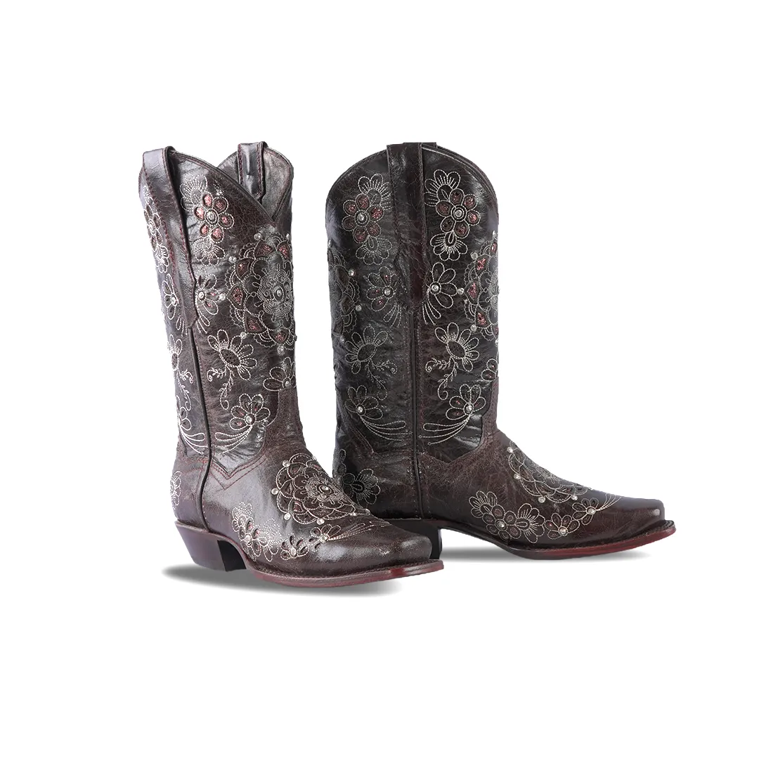 Texas Country Women's Western Alexa Chocolate Square Toe E328-1