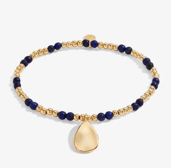 The September Birthstone Stretch Bracelet in Lapis Lazuli