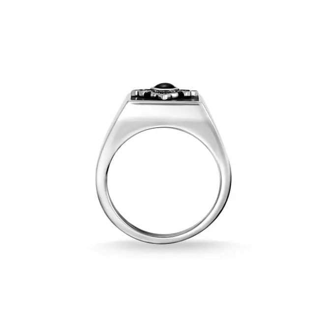 Thomas Sabo Rebel at Heart Black Cross Signet Ring TR2209-641-11