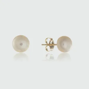 Thurloe White Pearl & 9ct Gold Stud Earrings