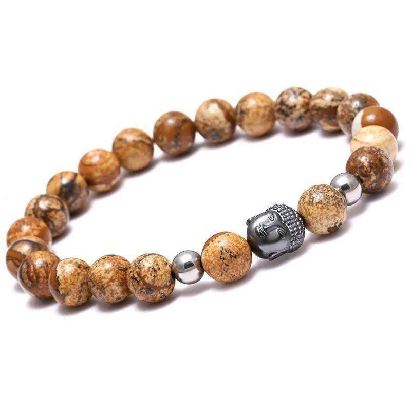 Tibetan Agate Natural Stone Buddha Bracelet