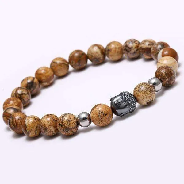 Tibetan Agate Natural Stone Buddha Bracelet