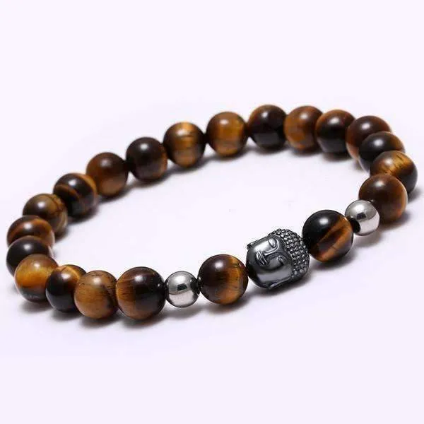 Tibetan Agate Natural Stone Buddha Bracelet