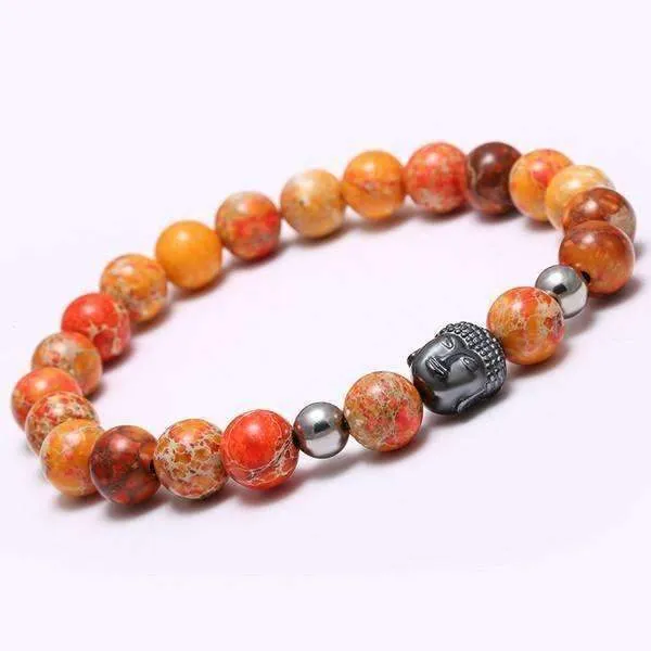 Tibetan Agate Natural Stone Buddha Bracelet