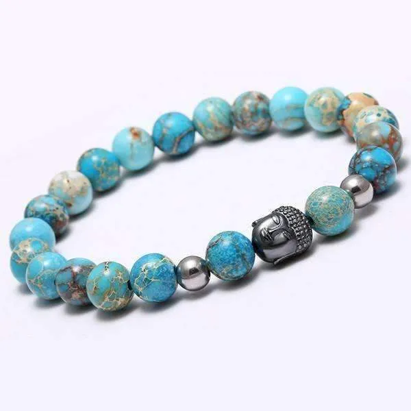 Tibetan Agate Natural Stone Buddha Bracelet