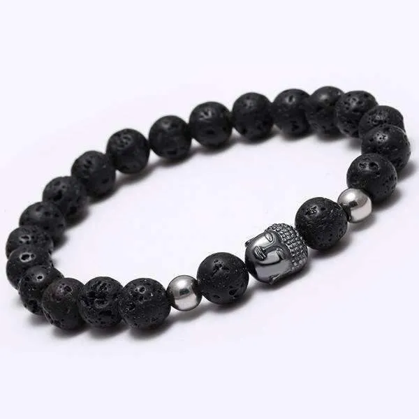 Tibetan Agate Natural Stone Buddha Bracelet