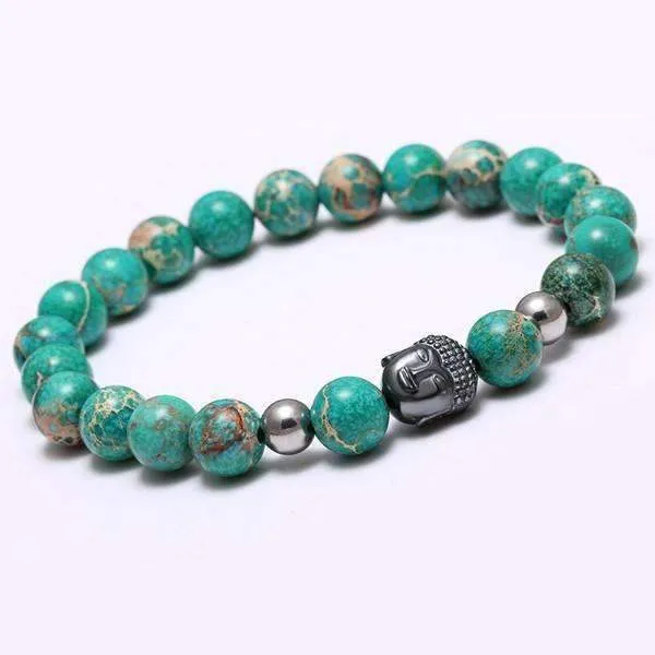 Tibetan Agate Natural Stone Buddha Bracelet