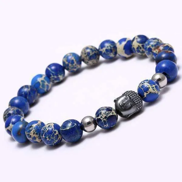 Tibetan Agate Natural Stone Buddha Bracelet