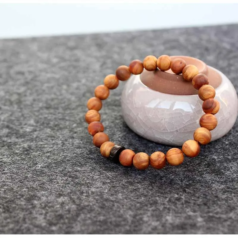 Tibetan Buddhist Natural Sandalwood Hand-carved Coconut Shell Bracelet